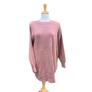 Topshop‎ Oversized Sweater Sz 6 Dusty Rose Pink Puff Sleeves  NWT Cozycore